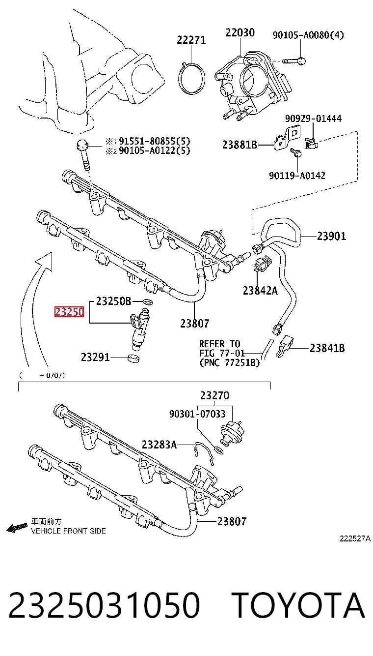 2325031050 Toyota Inyector de combustible