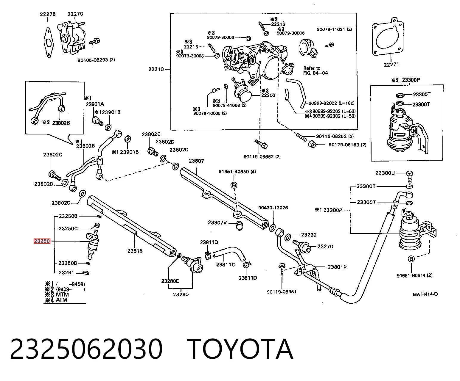 2325062030 Toyota Inyector de combustible