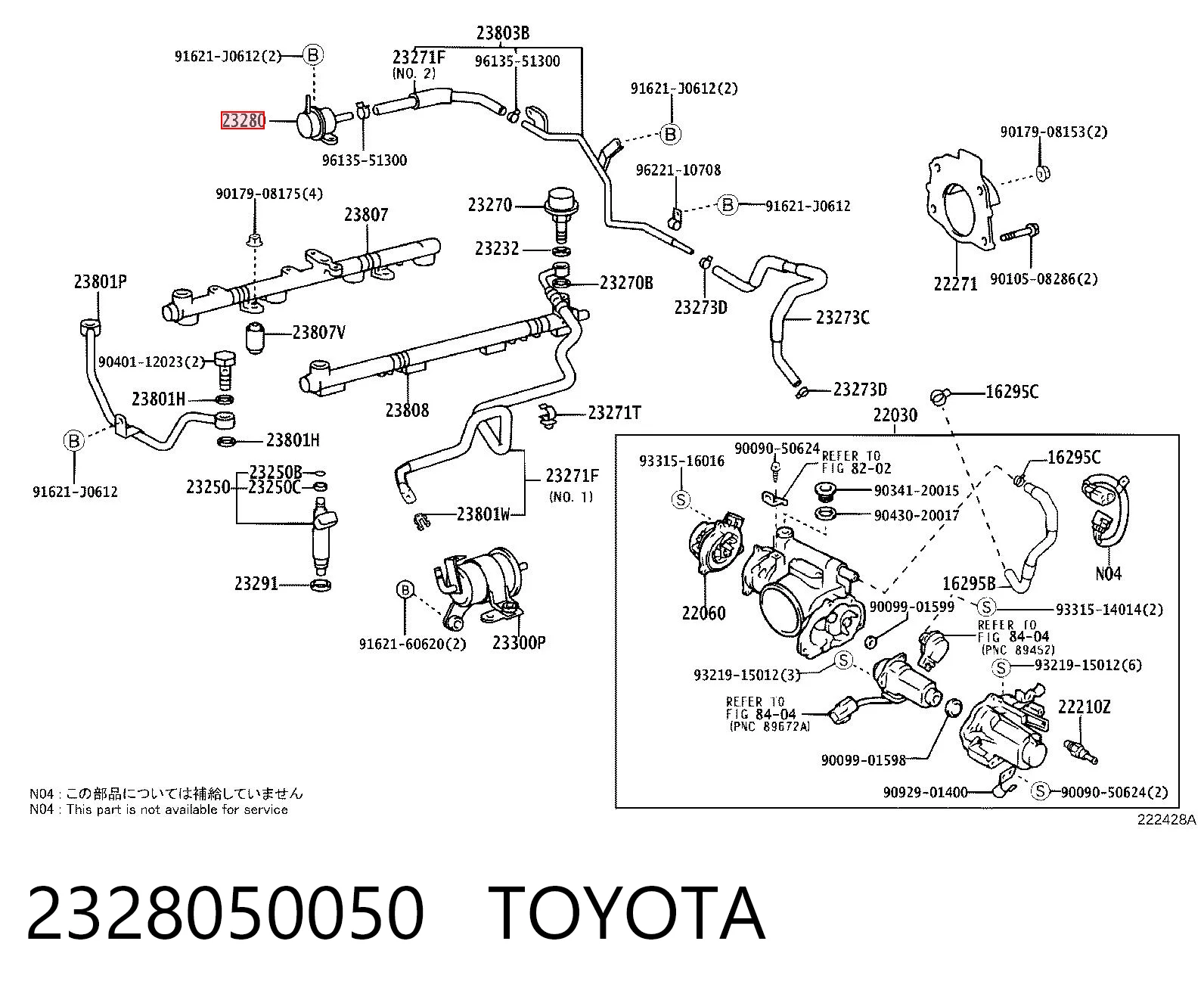 2328050050 Toyota Válvula reguladora de presión