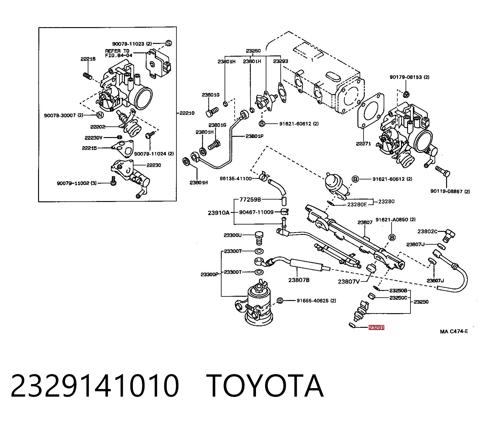 2329141010 Toyota Arandela de asiento del inyector