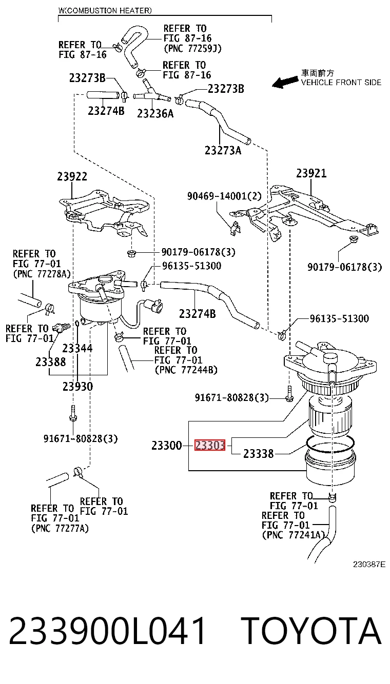 233900L041 Toyota Filtro de gasolina