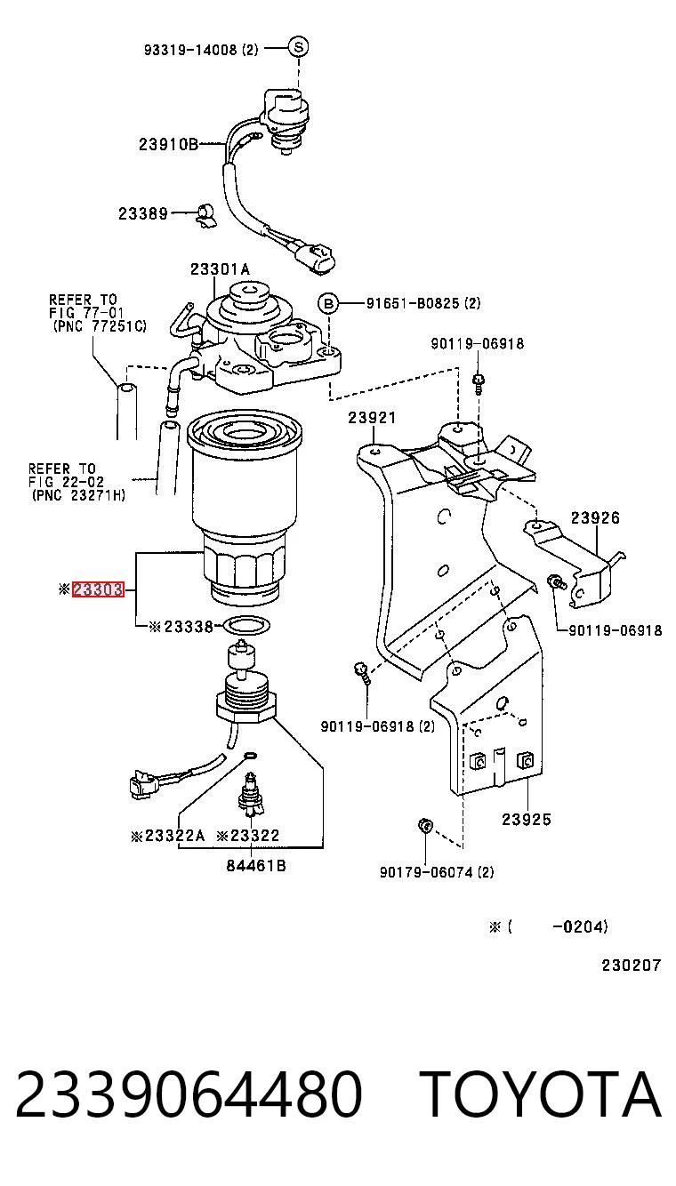 2339064480 Toyota Filtro de gasolina
