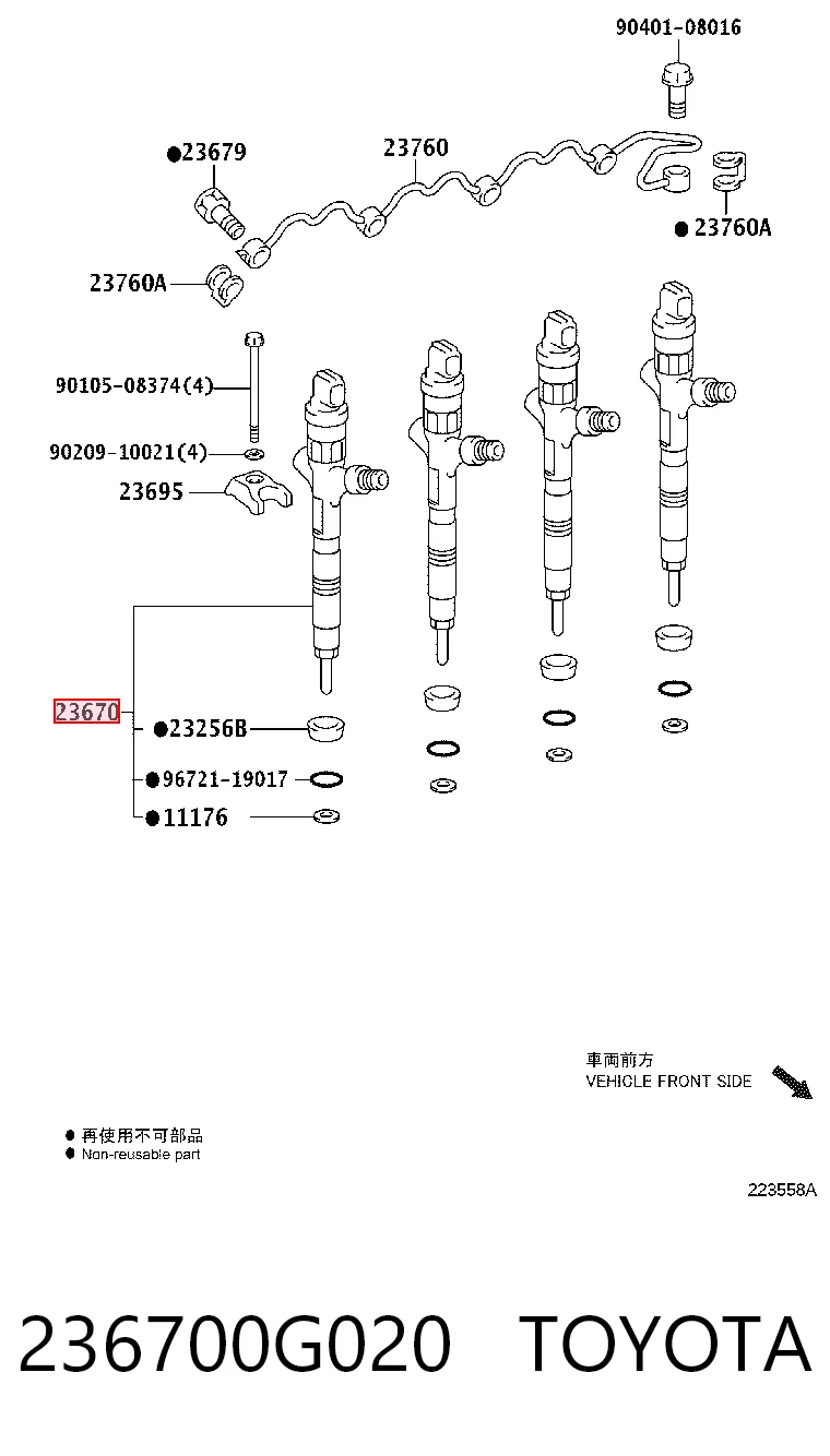 236700G020 Toyota Inyector de combustible