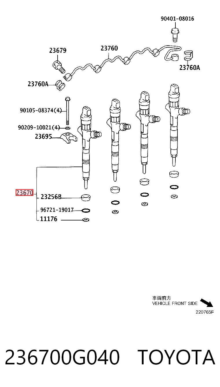 236700G040 Toyota Inyector de combustible