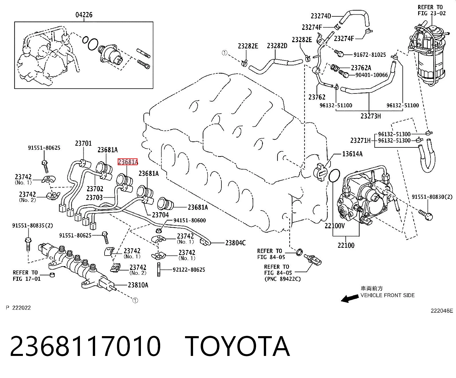 2368117010 Toyota Arandela de asiento del inyector