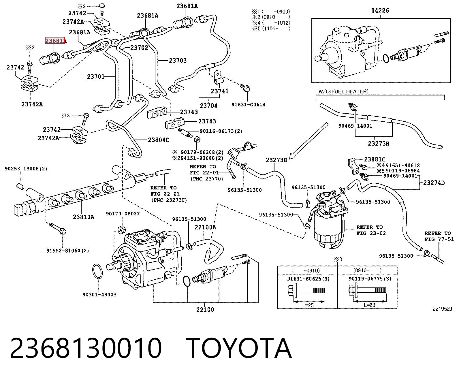 2368130010 Toyota Arandela de asiento del inyector