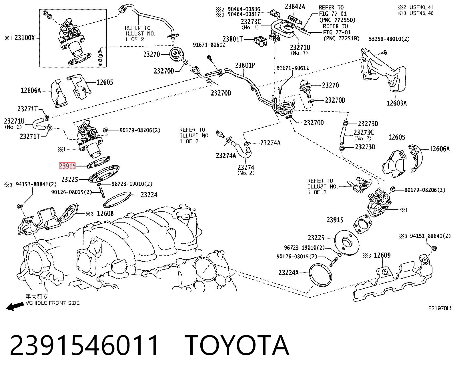 2391546011 Toyota Junta de la bomba de inyección de alta presión
