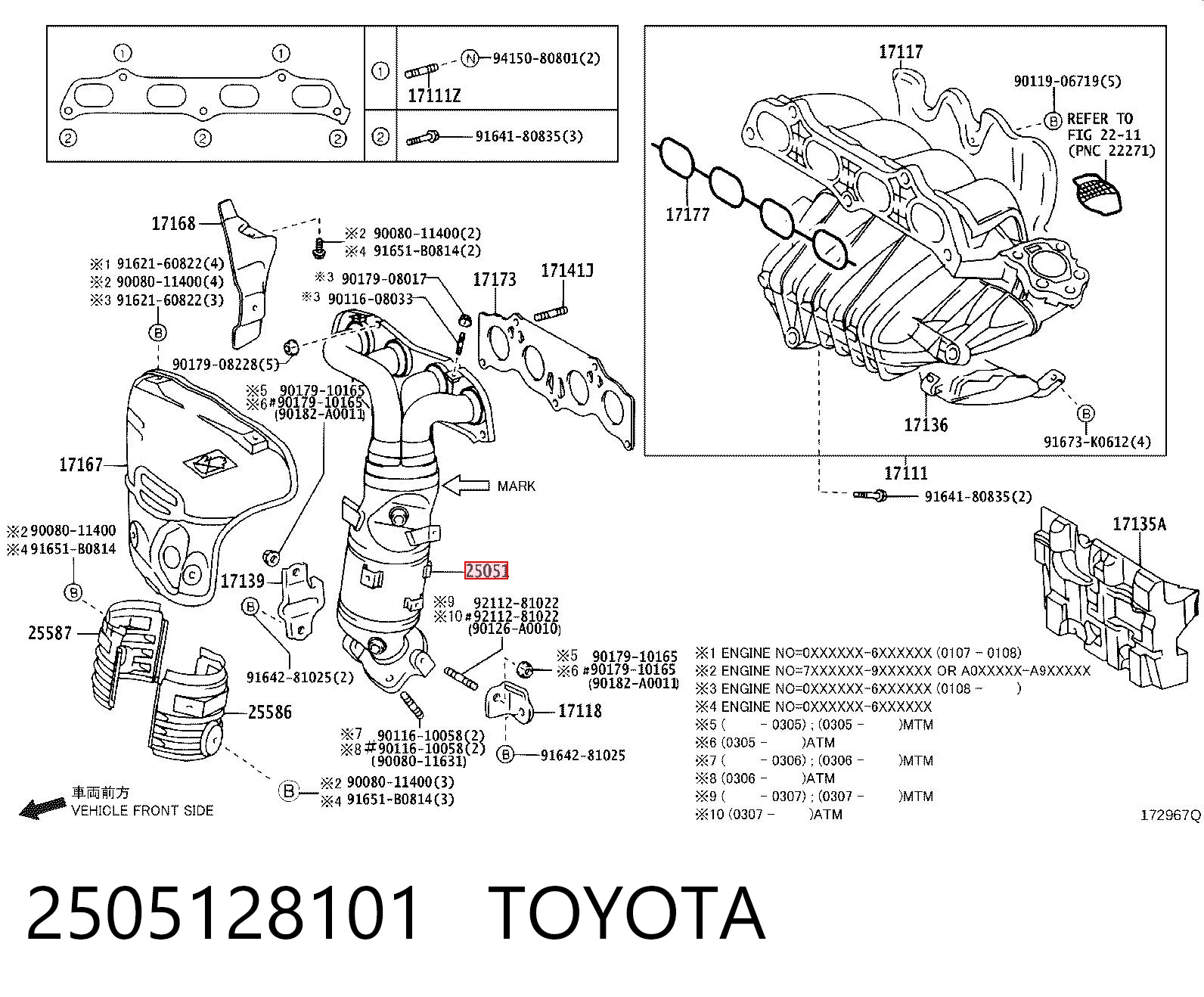 Catalizador para Toyota Camry V30