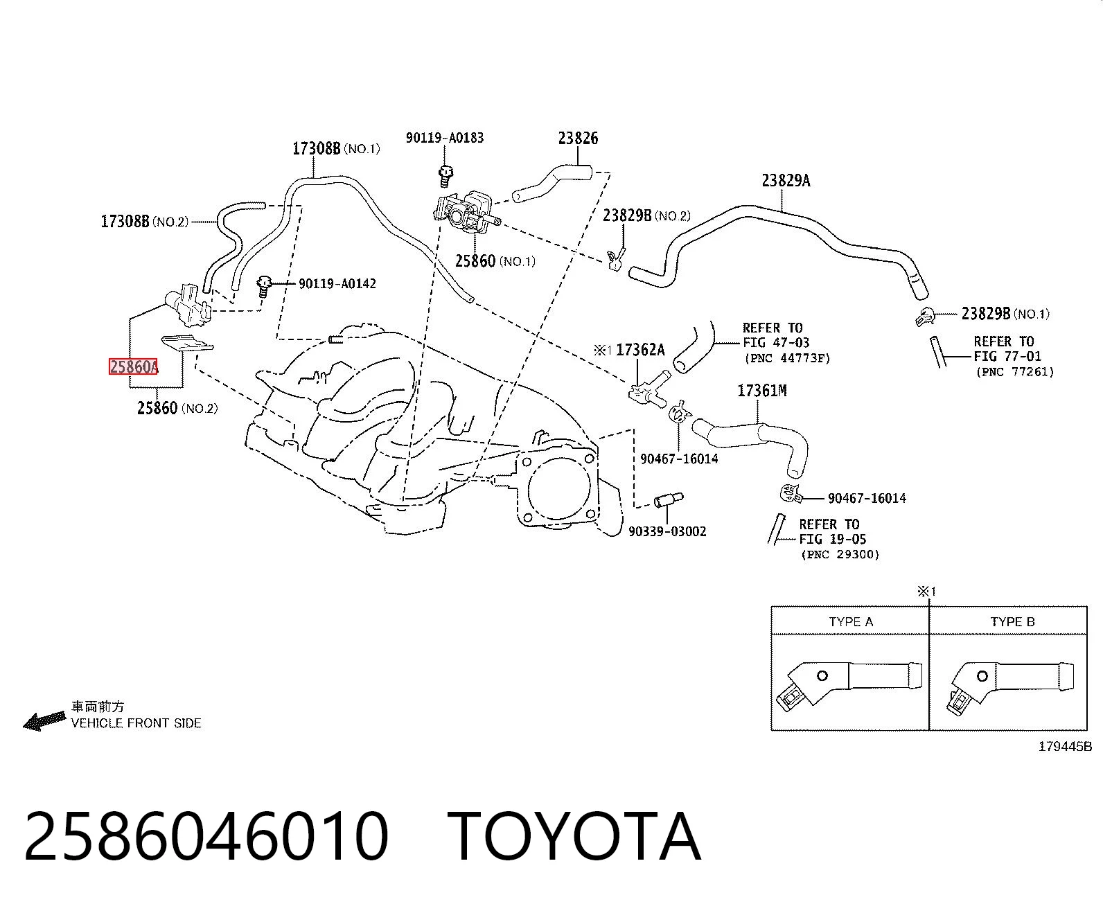 2586046010 Toyota Válvula EGR