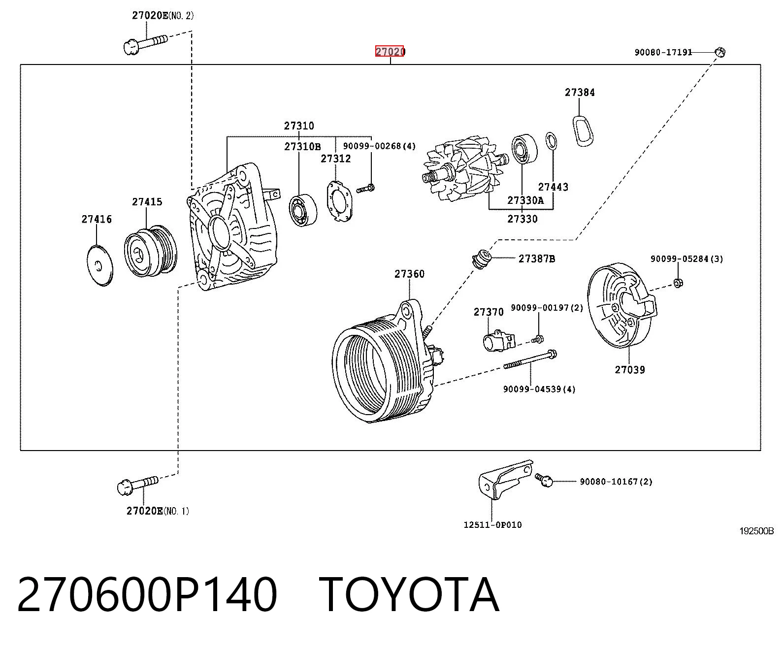 Alternador de coche para Lexus RX 300/330/350/400H U3