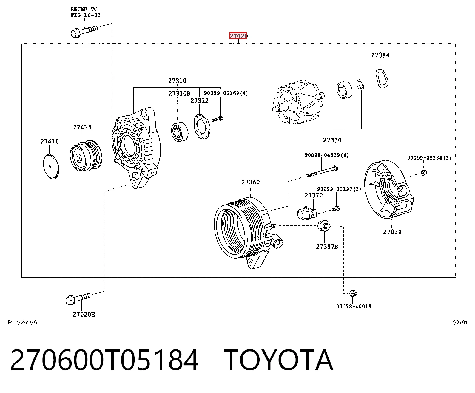 Alternador de coche para Toyota RAV4 III A3