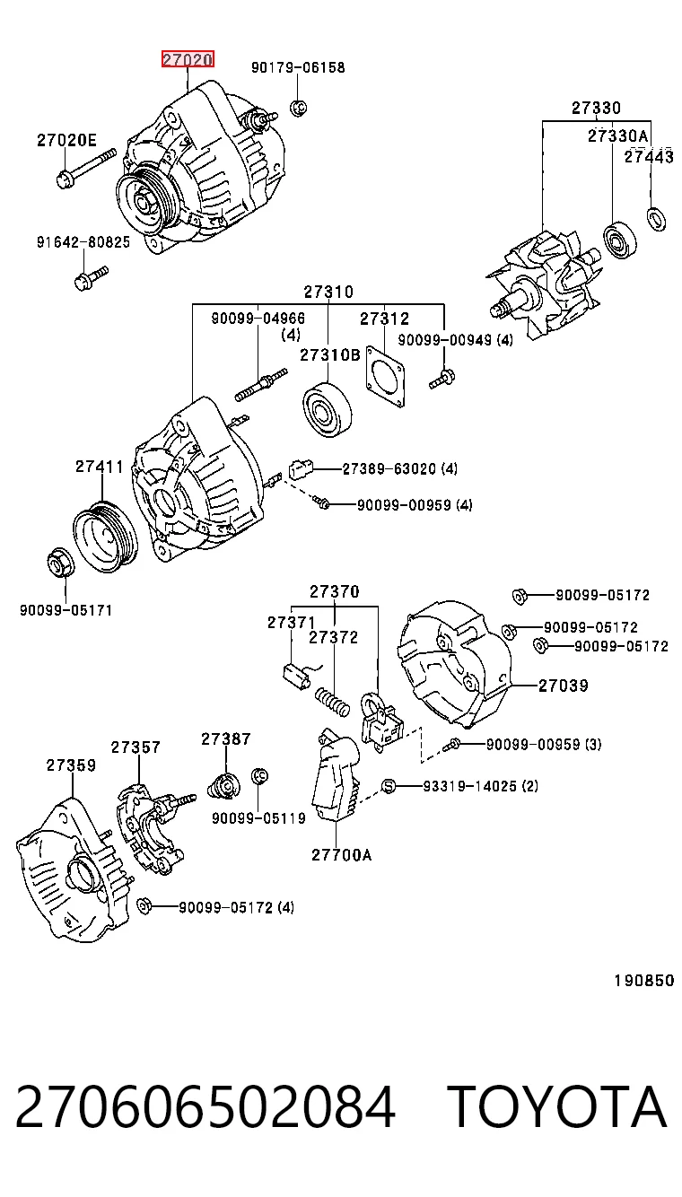 Alternador del motor Toyota 270601608084 precio, desde 189,72 EUR