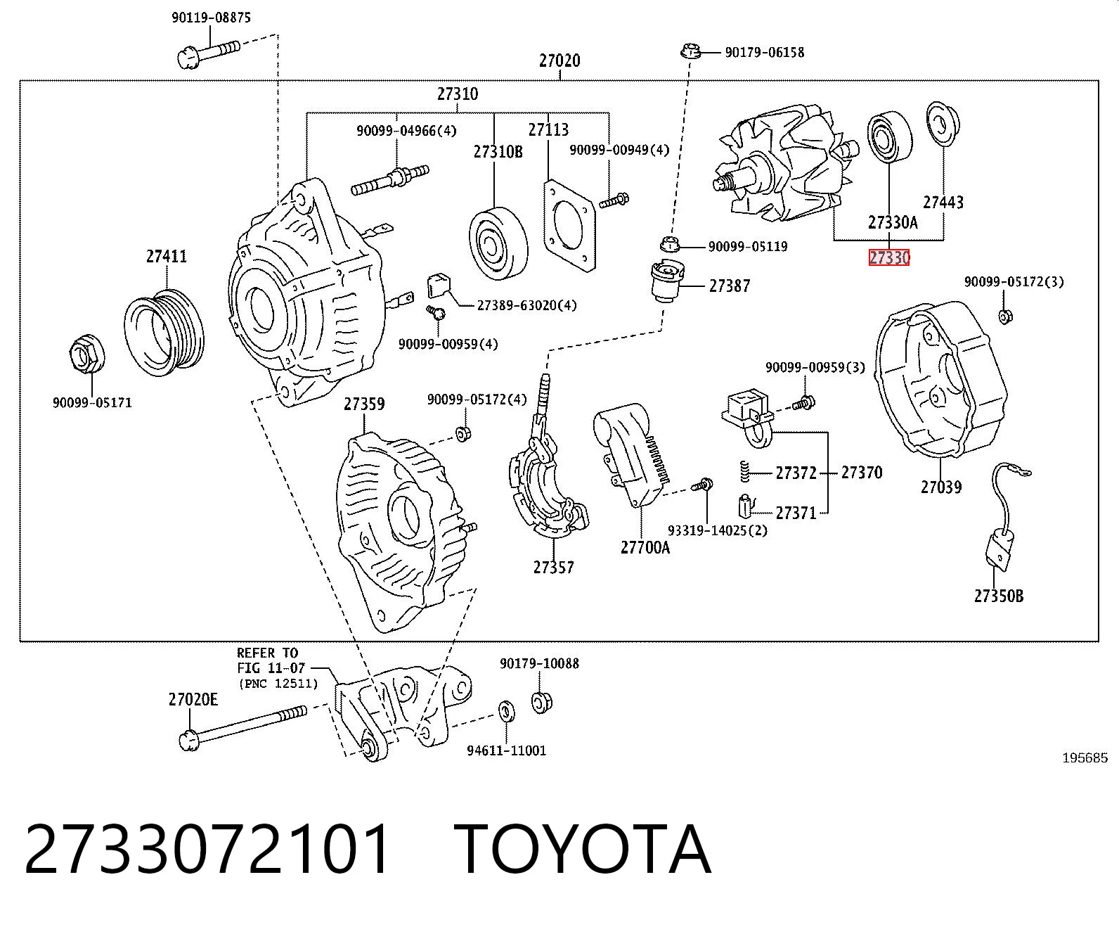 Rotor del alternador Toyota Corolla liftback (E10) (1992 - 1997) precio, desde 55,98 EUR