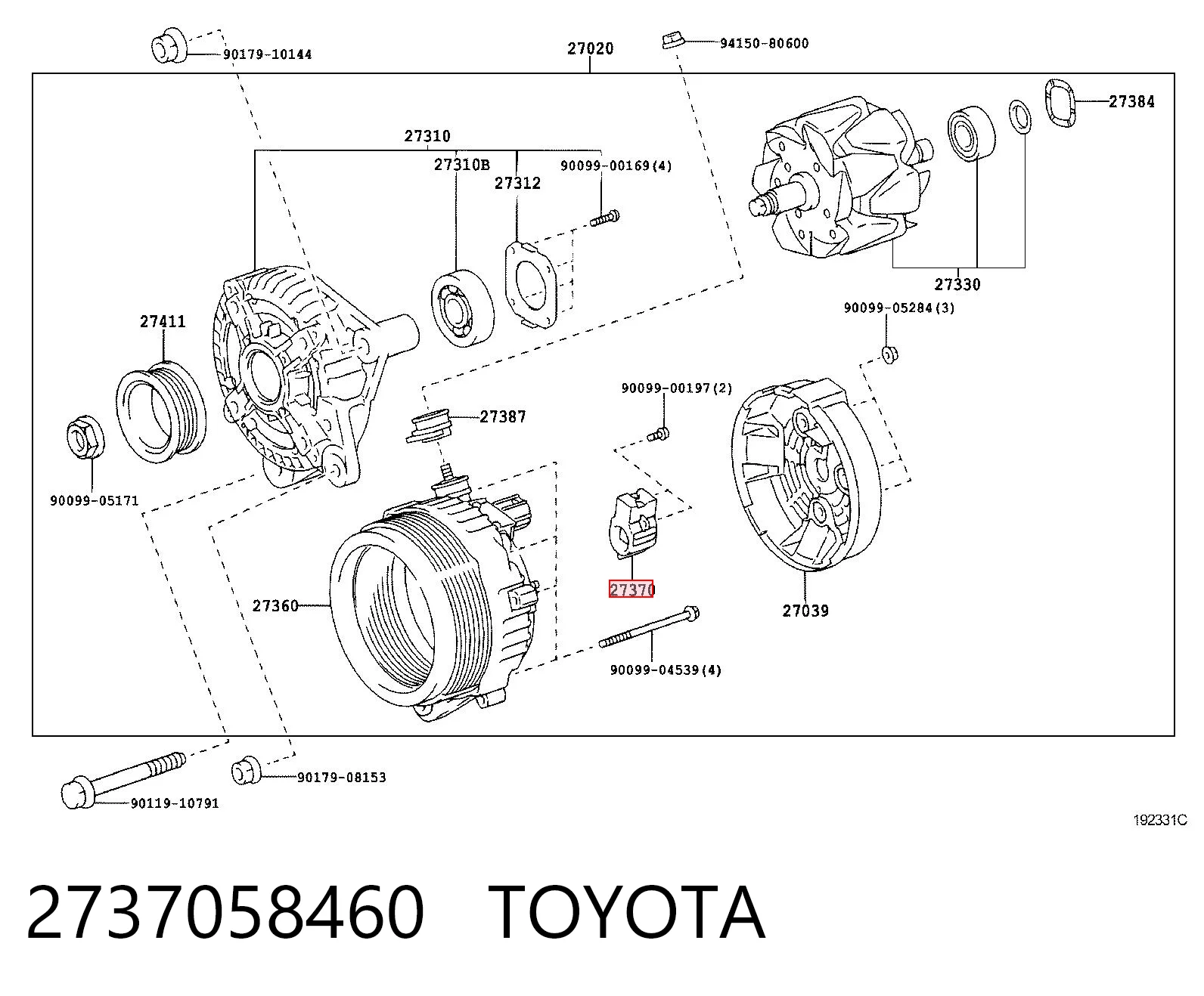 2737058460 Toyota Escobilla de carbón, alternador
