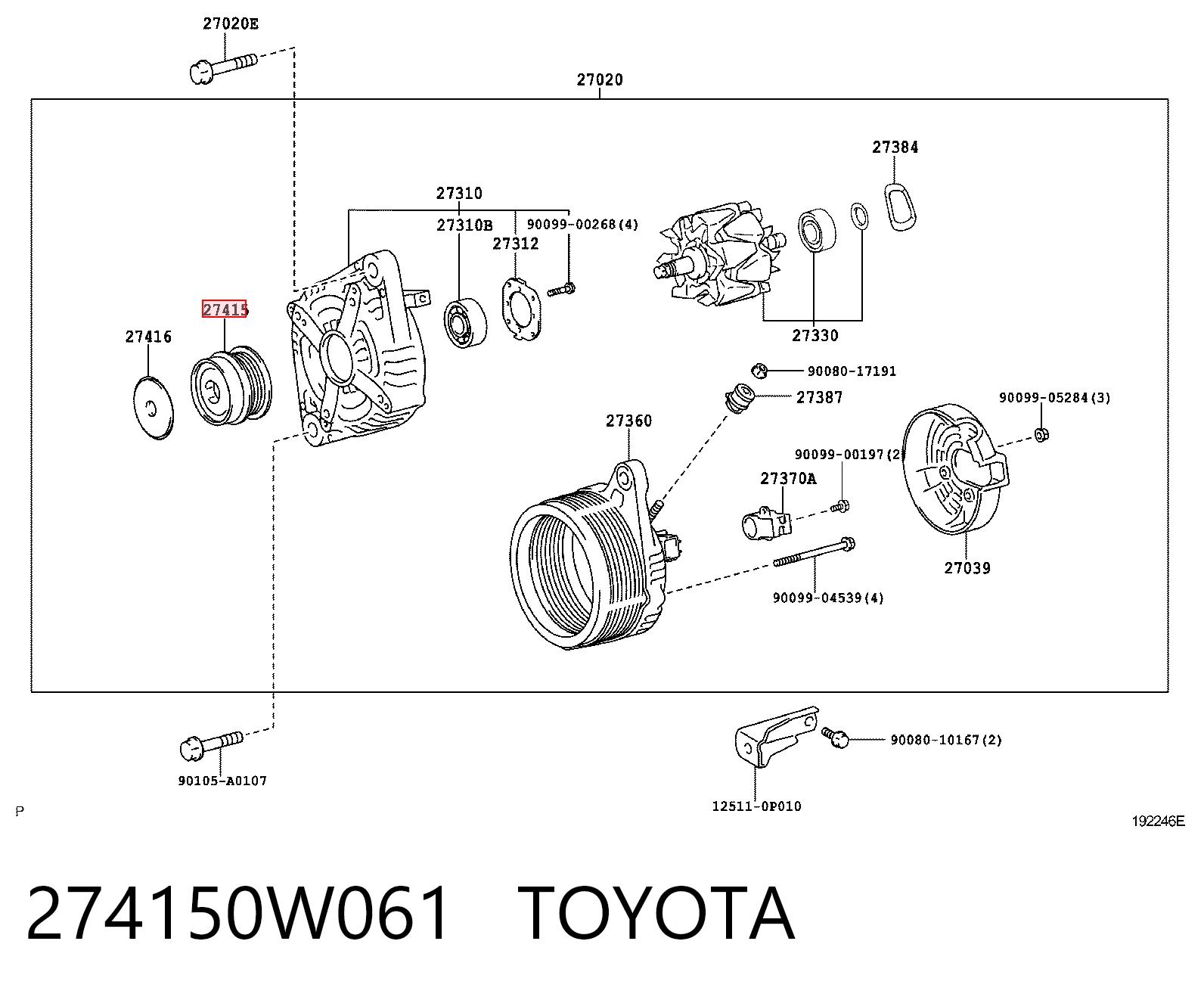Polea de alternador para Lexus RX (U3)