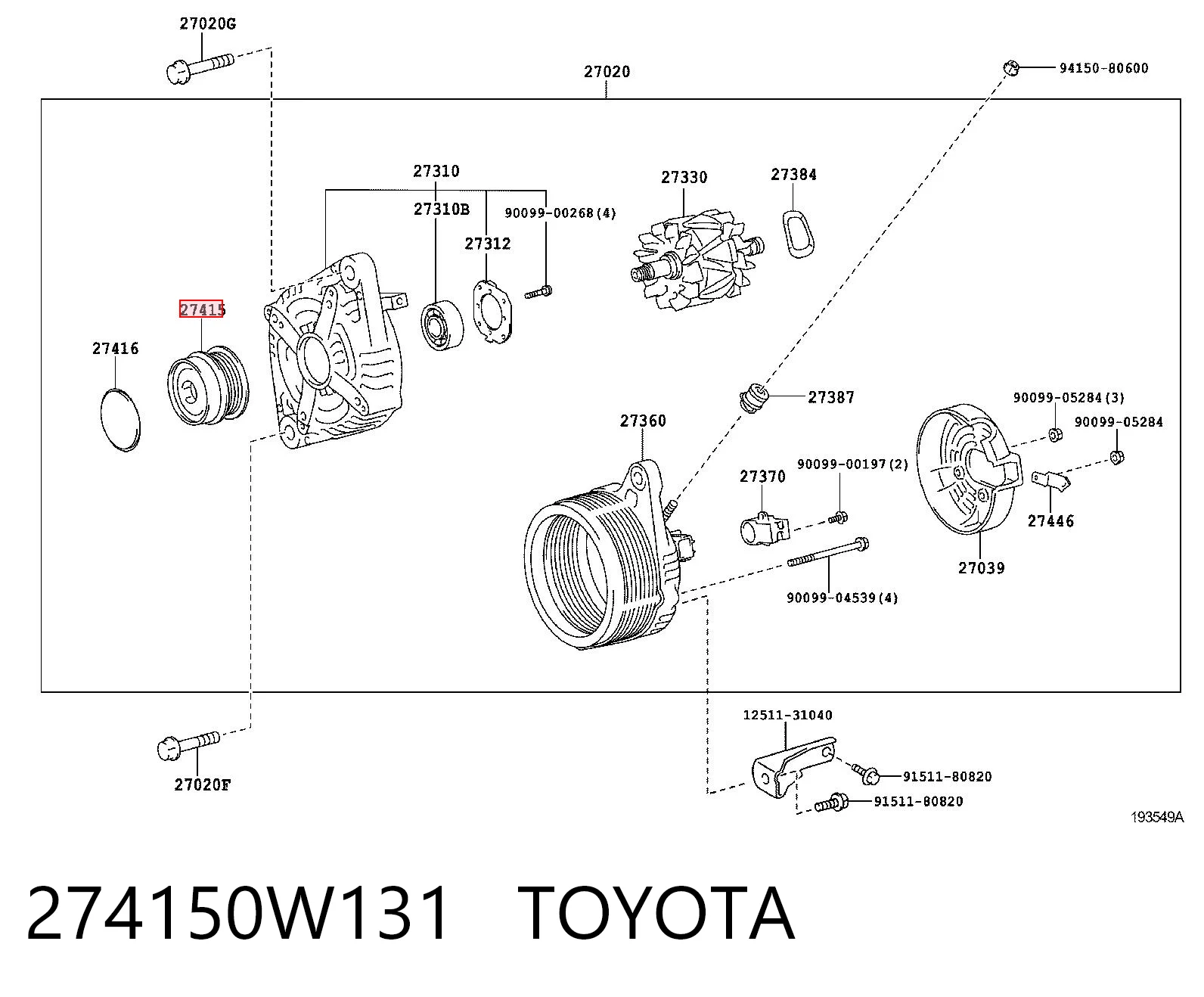 274150W131 Toyota