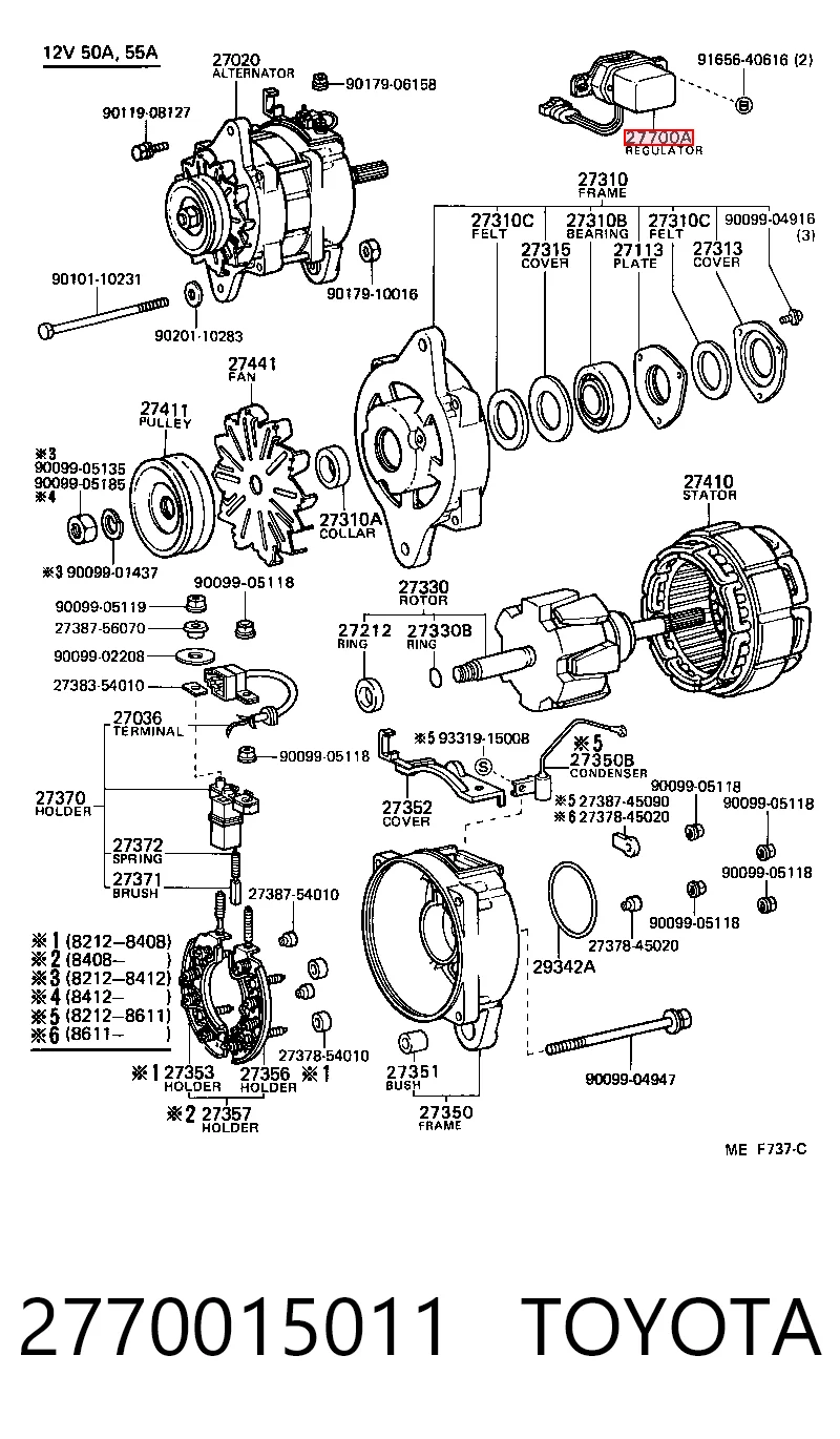 Regulador de corriente Toyota Tercel familiar (AL25) (1982 - 1988) precio, desde 29,74 EUR