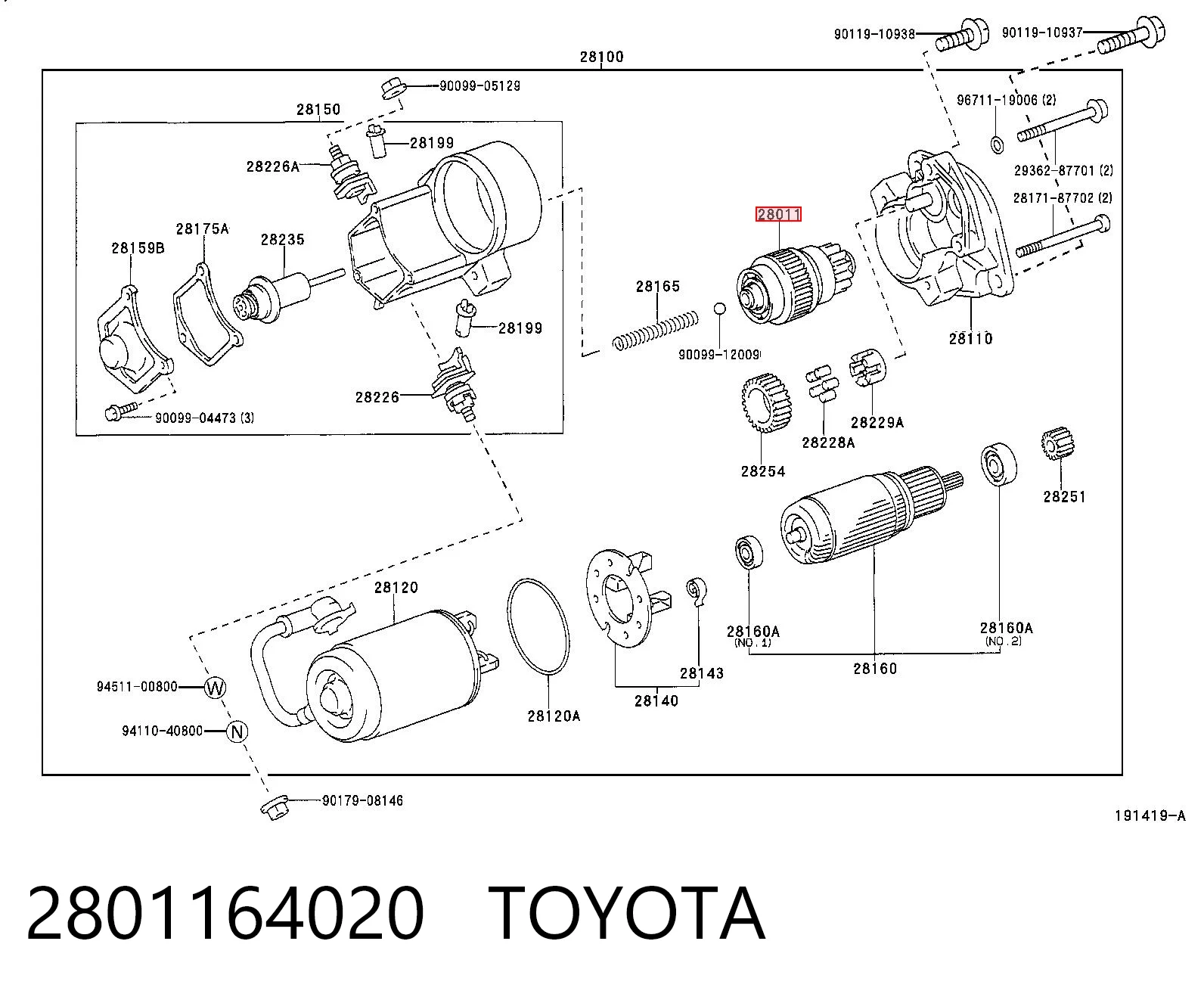 2801164020 Toyota