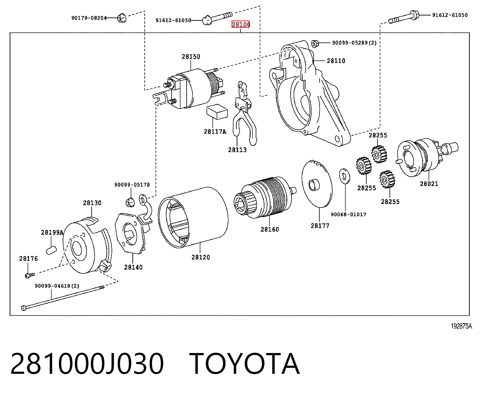 Burro de arranque  Toyota 281000J030 precio, desde 95,83 EUR