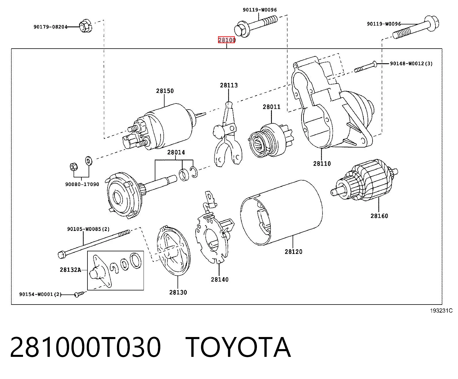 281000T030 Toyota Arranque motores