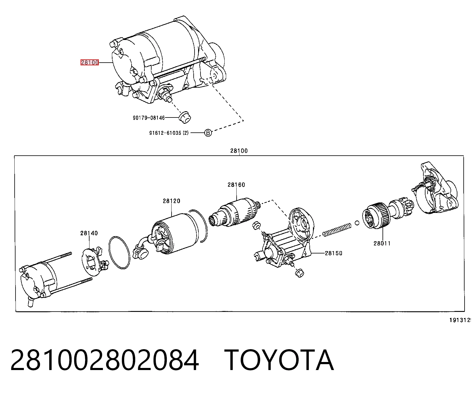 Motor de arranque para Toyota Camry V10