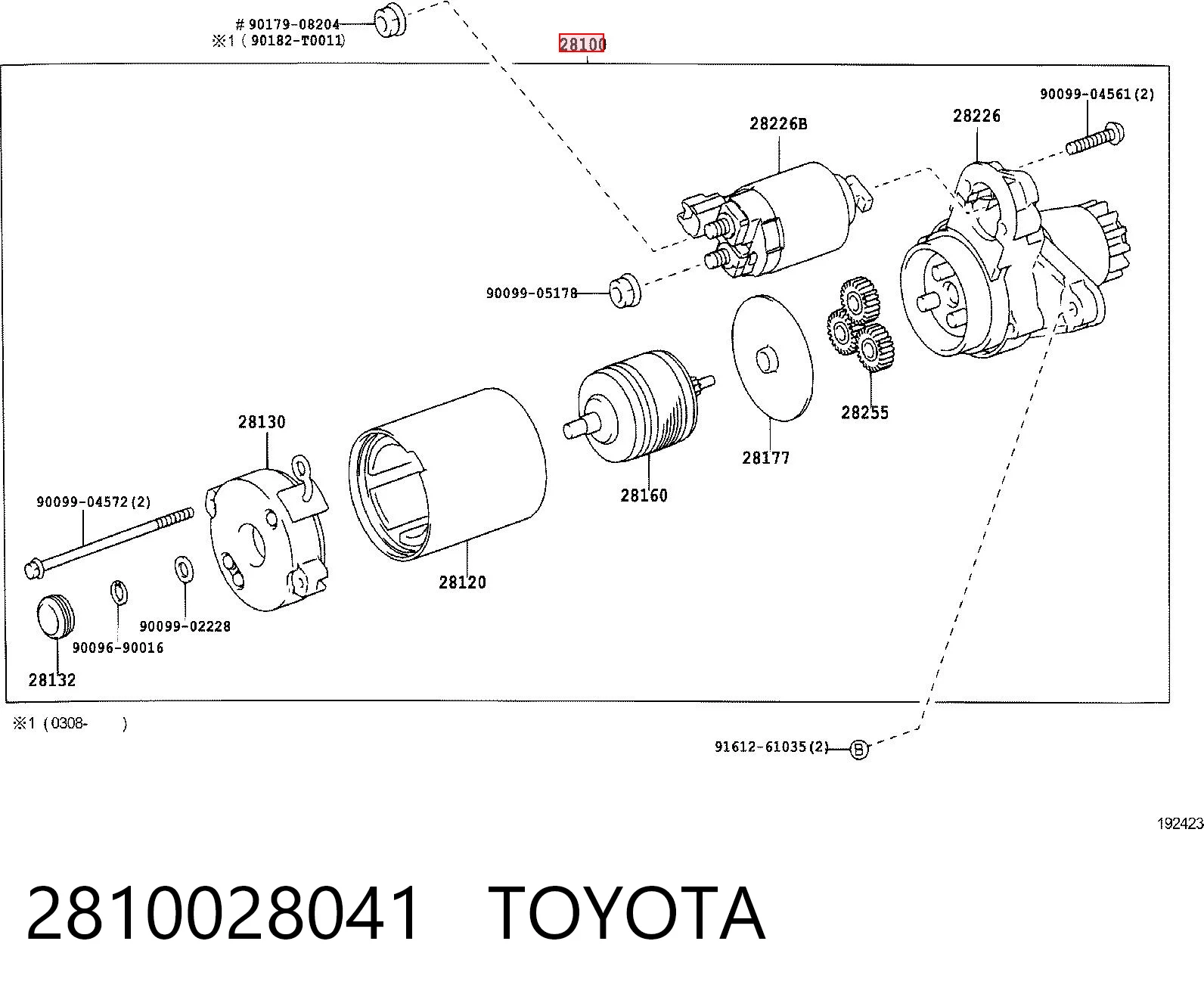 2810028041 Toyota Arranque motores