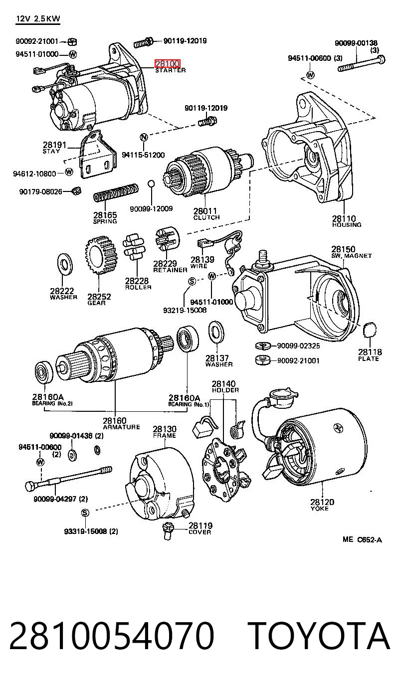 2810054070 Toyota Arranque motores
