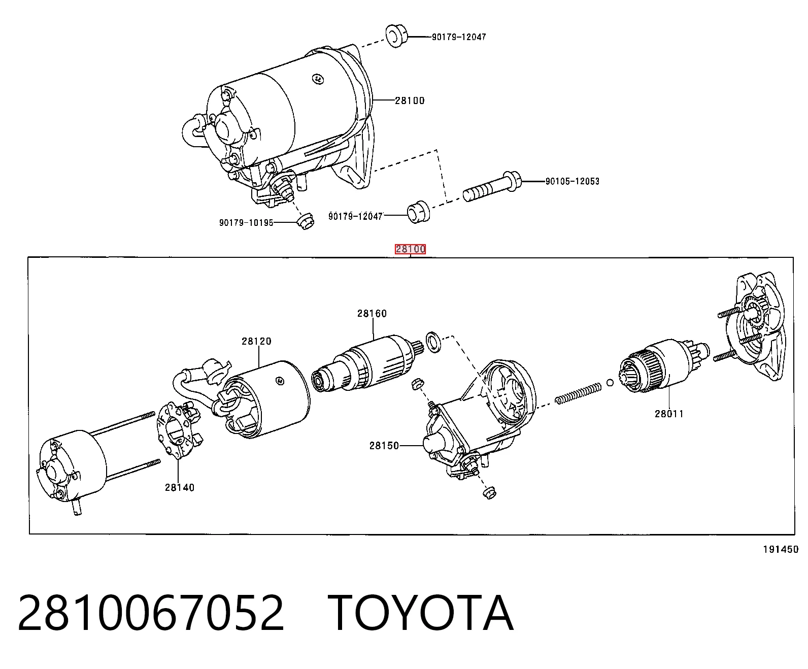2810067052 Toyota Arranque motores