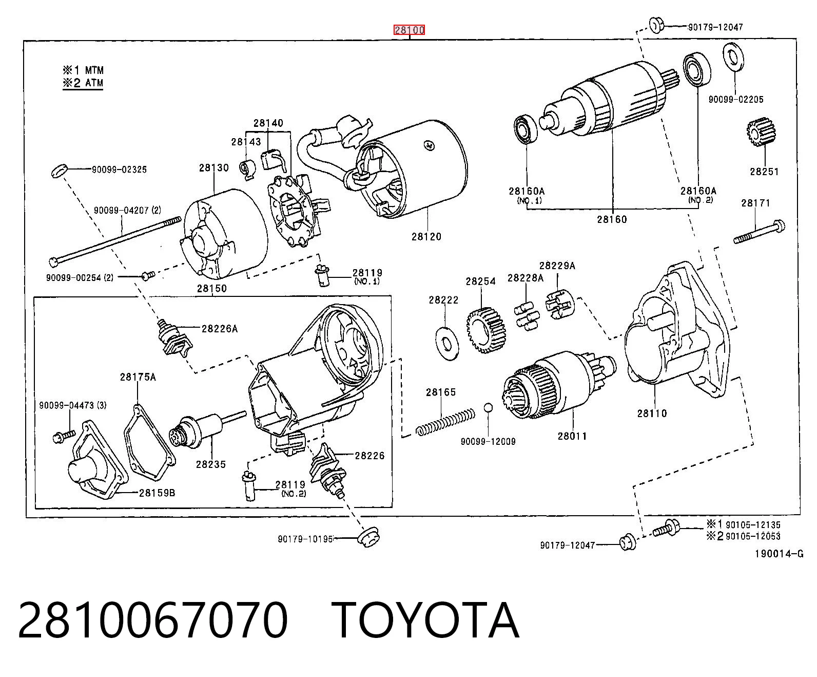 2810067070 Toyota Arranque motores