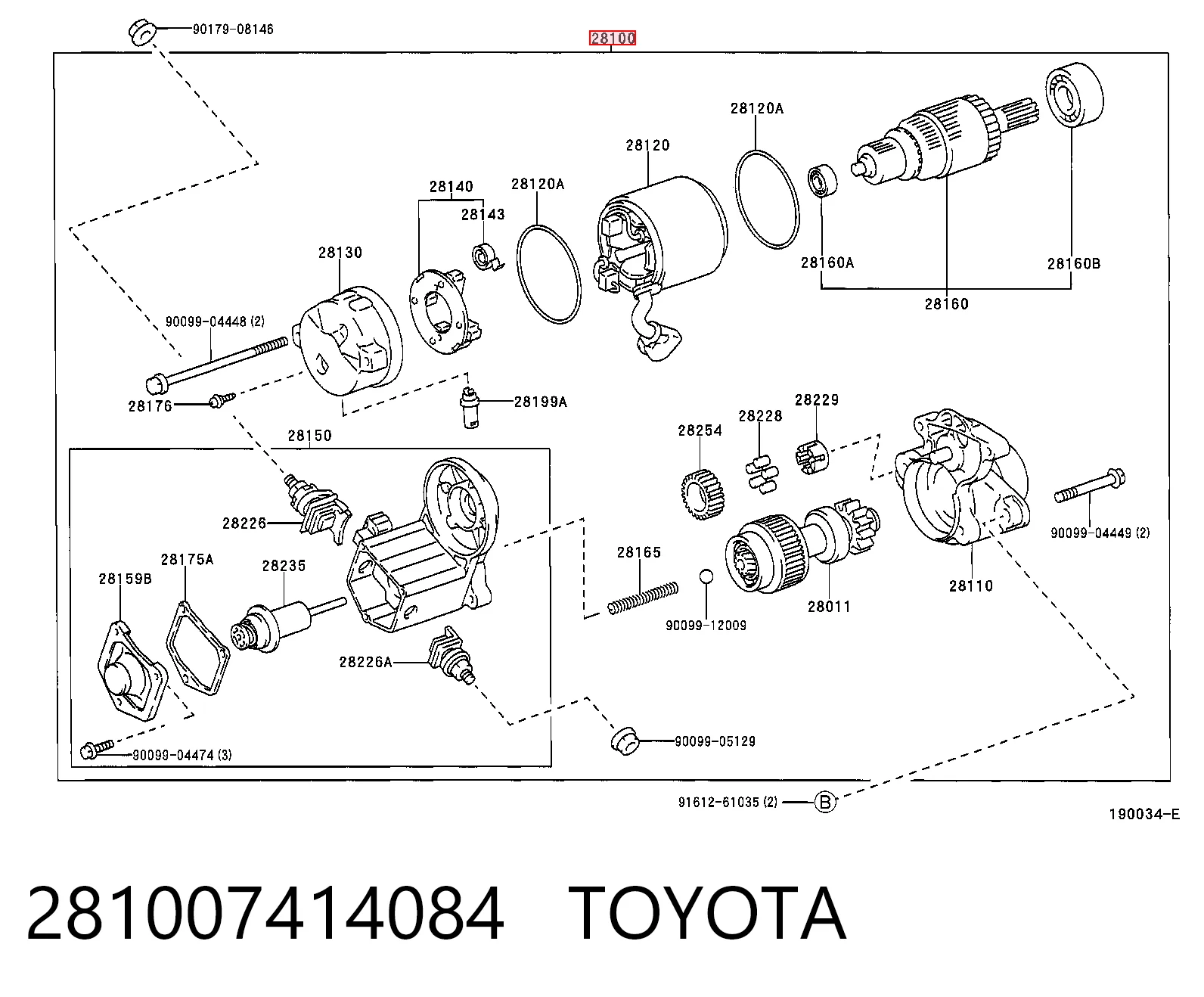 Motor de arranque para Toyota Rav4 SXA1