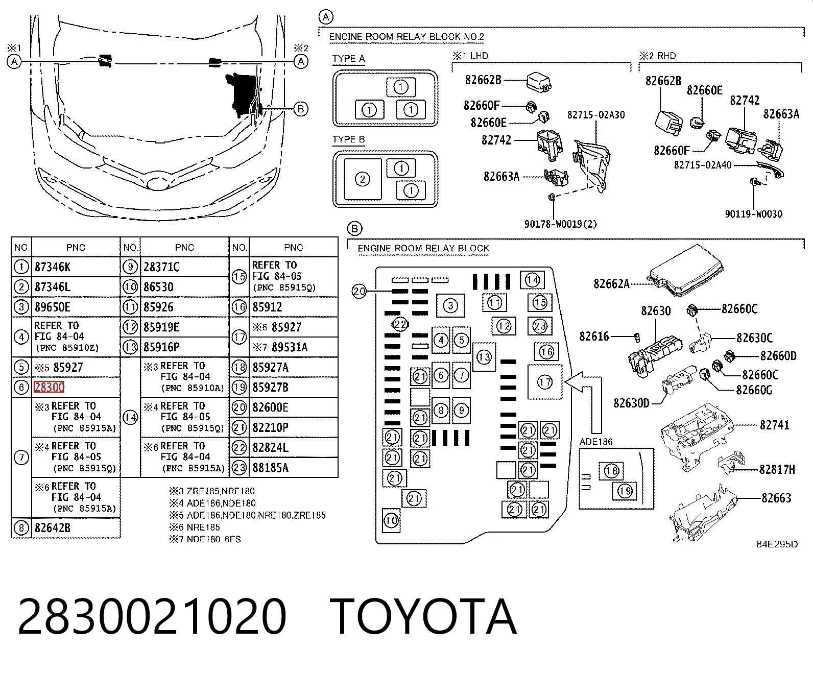 2830021020 Toyota Relé motor de arranque