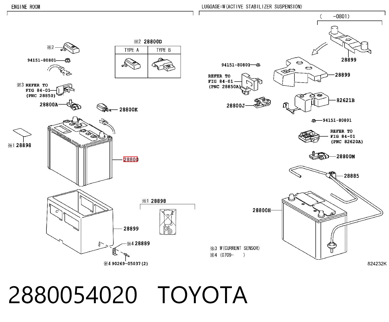 Batería de arranque TOYOTA 2880054020