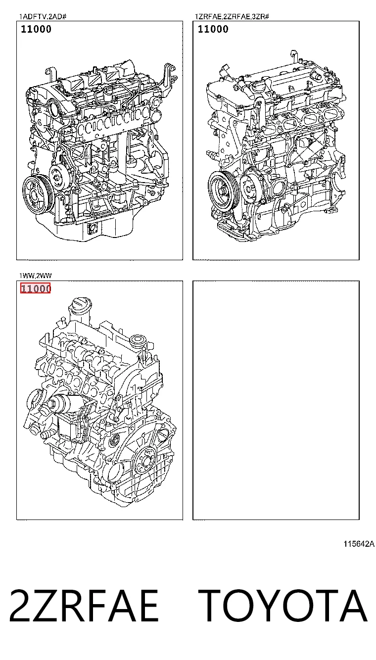 2ZRFAE Toyota Motor completo