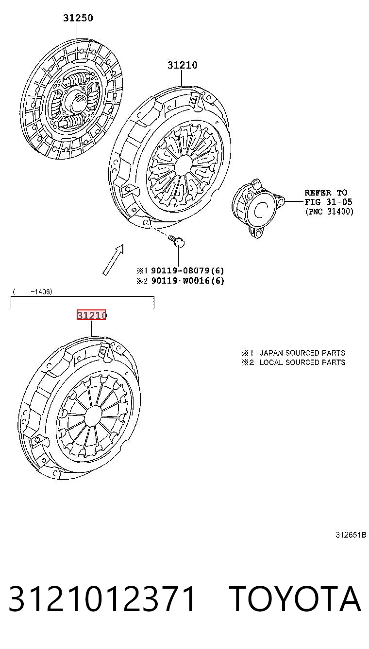 Kit completo de embrague Toyota Corolla  (E21)