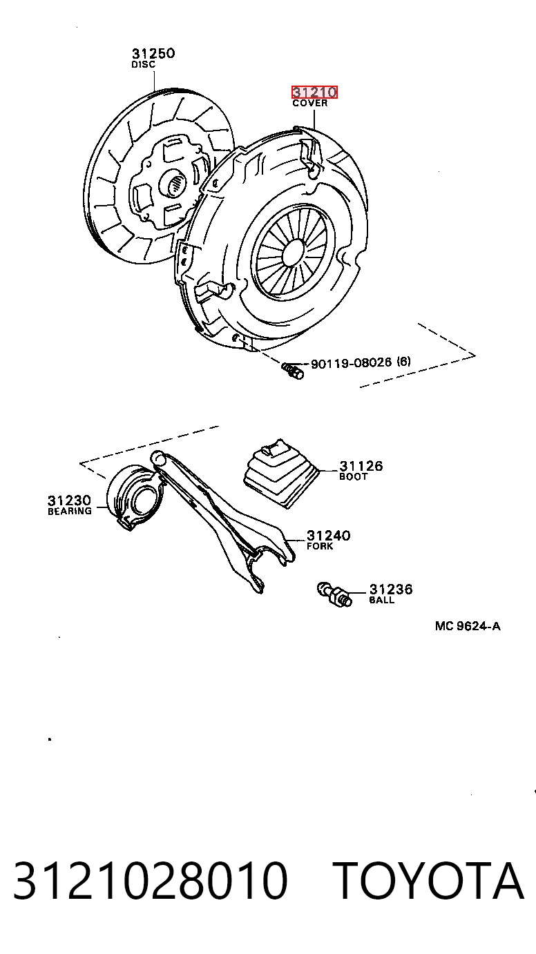 Plato de presión del embrague para Toyota Corolla  (E15)