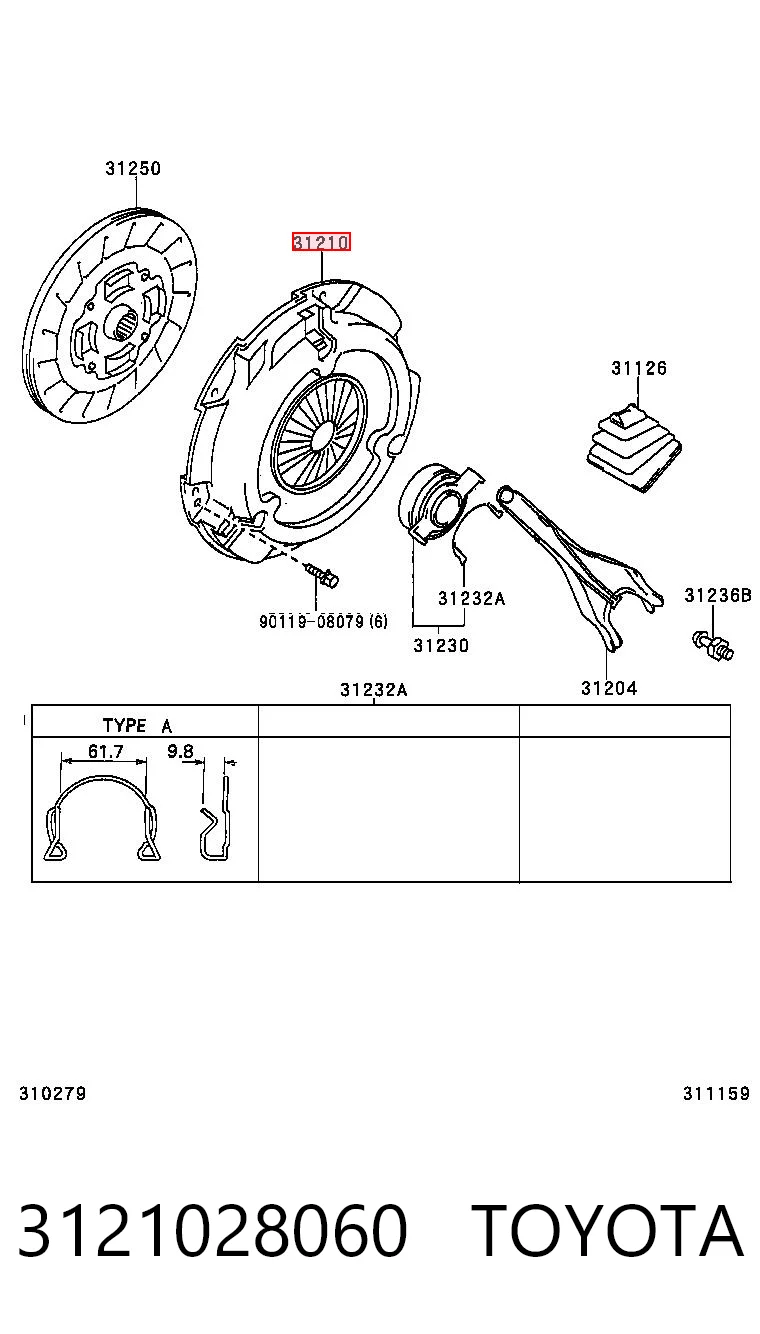 Comprar Plato de presión de embrague Toyota RAV4 III A3