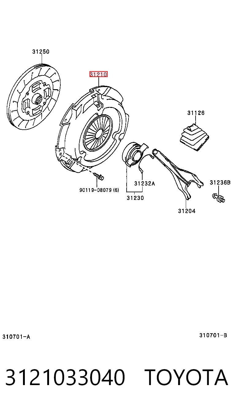 Plato de presión del embrague Toyota RAV4 III (A3)
