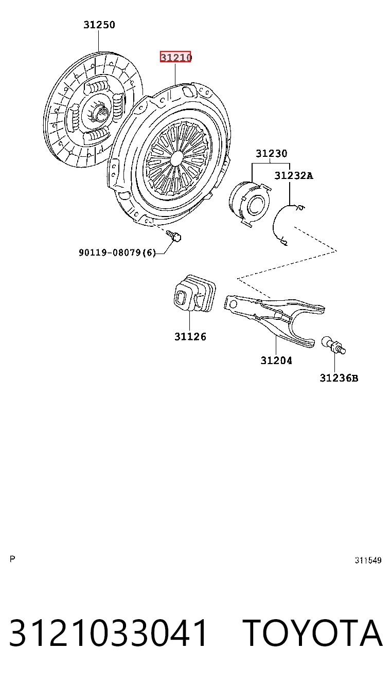 Plato de presión del embrague Toyota RAV4 III