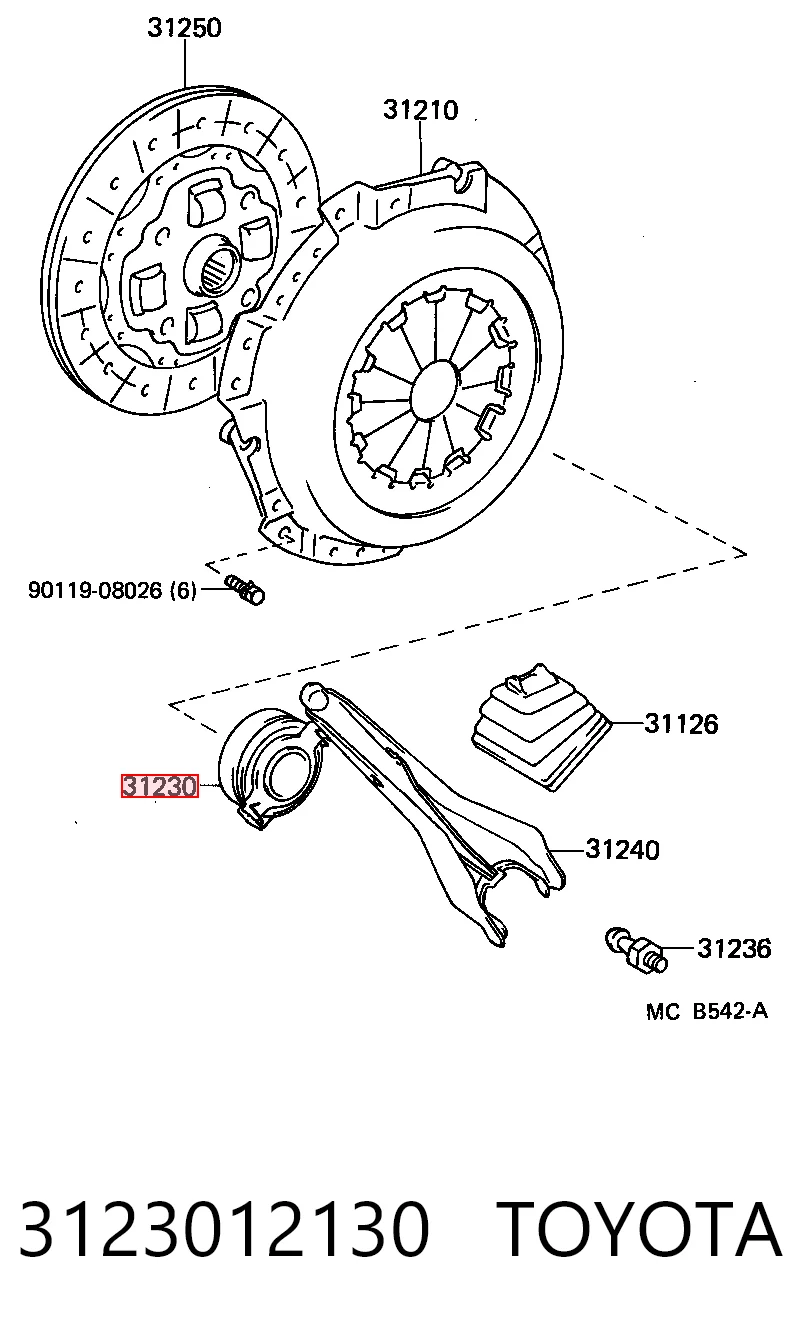 Cojinete de desembrague Toyota Corolla liftback (E8) (1983 - 1988) precio, desde 19,89 EUR