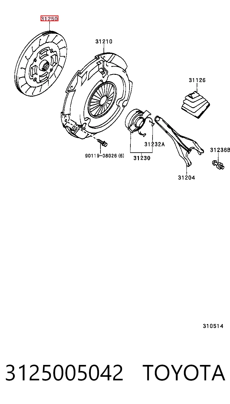 Embrague de disco Toyota Camry II