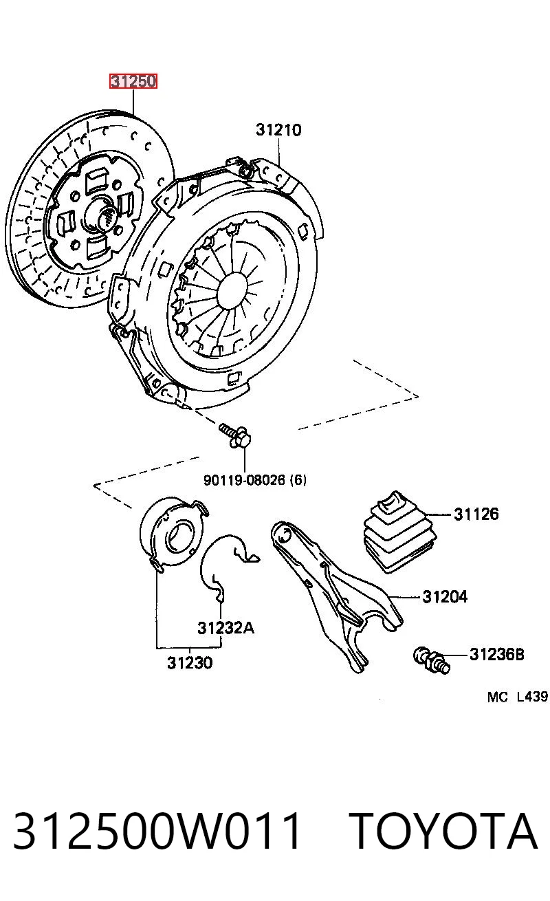 Embrague de disco Toyota Yaris (P10)