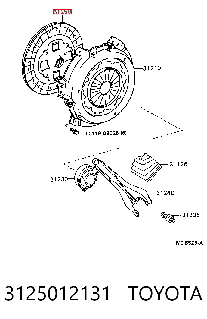 Disco de embrague para Toyota Tercel  AL25