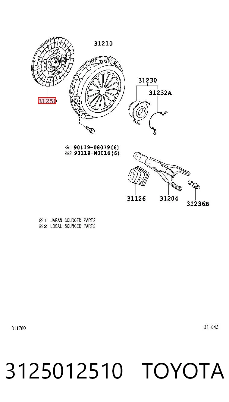 Disco de embrague para Toyota Corolla  E15