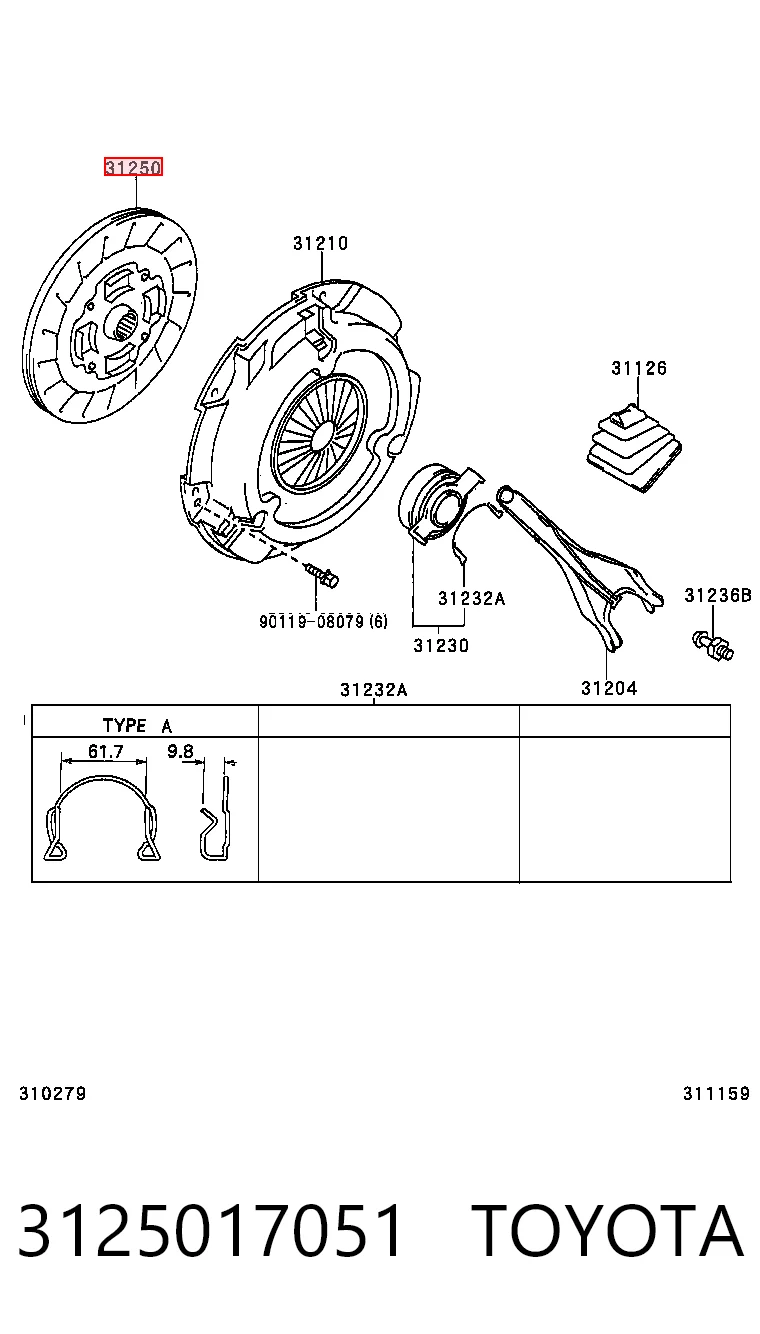 Embrague de disco Toyota Camry  (V2)