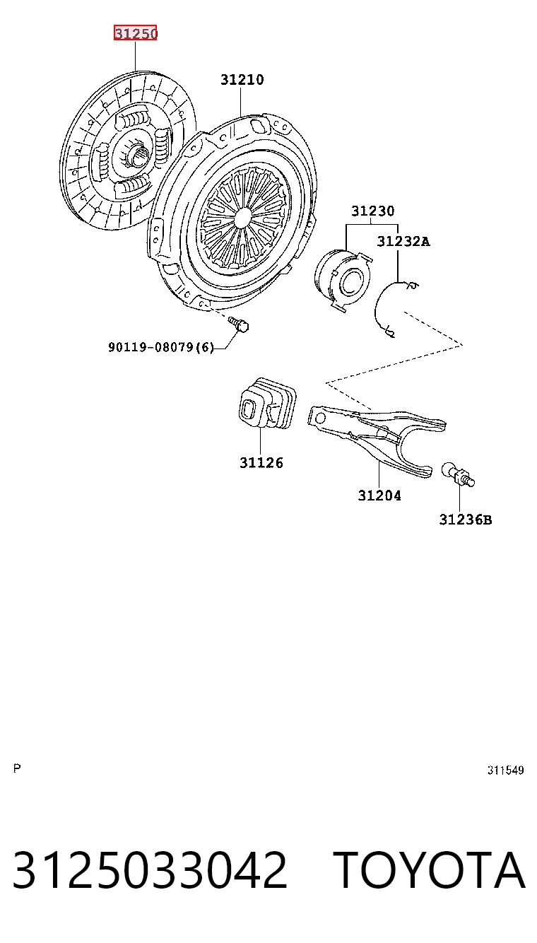 Disco de embrague para Toyota RAV4 A3