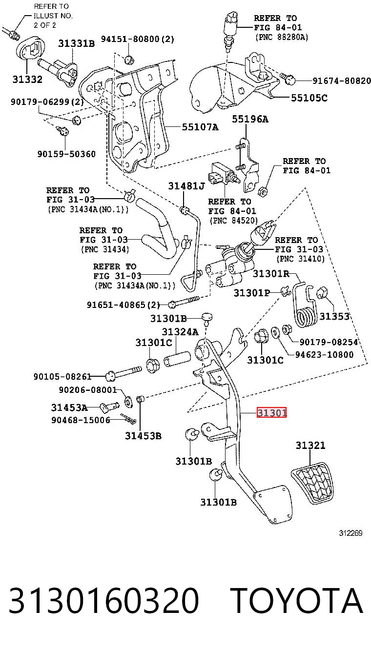 Comprar Pedal de embrague Toyota Land Cruiser  J150 a bajo precio