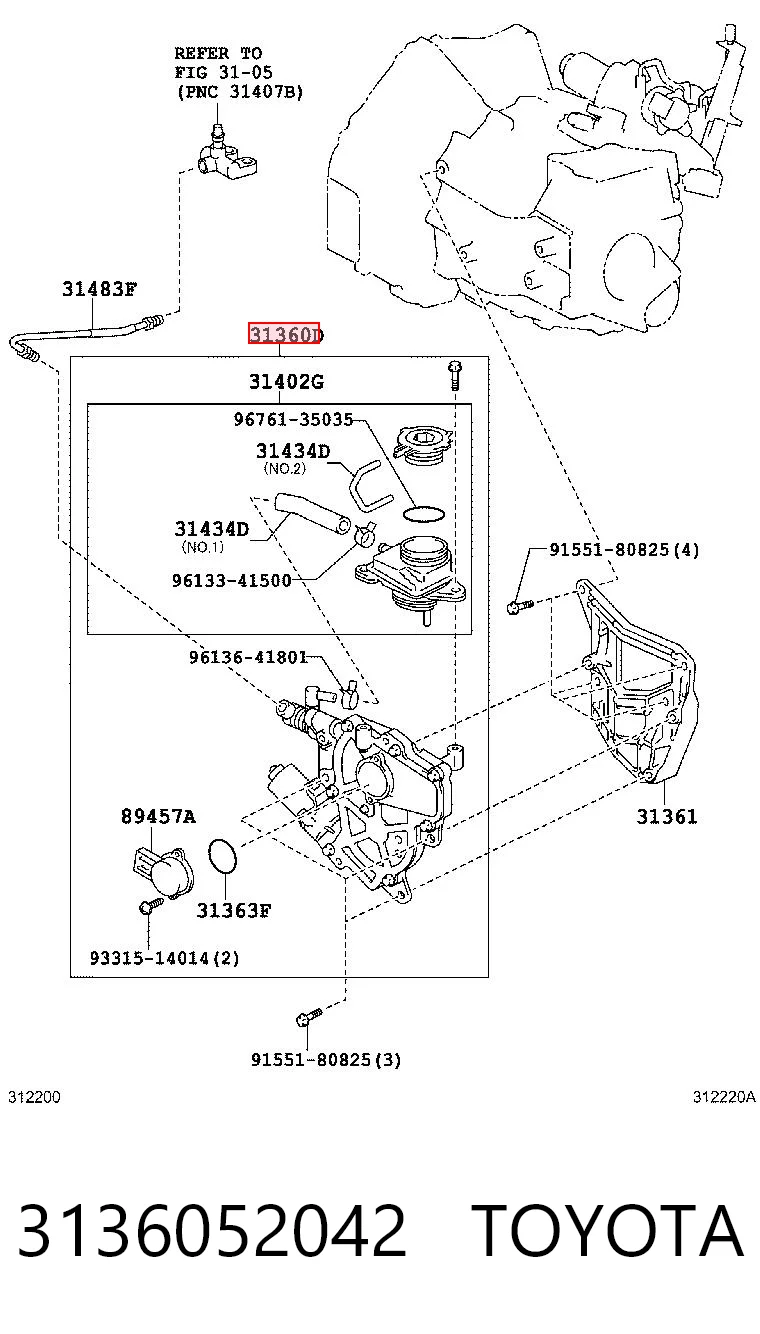 3136052042 Toyota Actuador de embrague