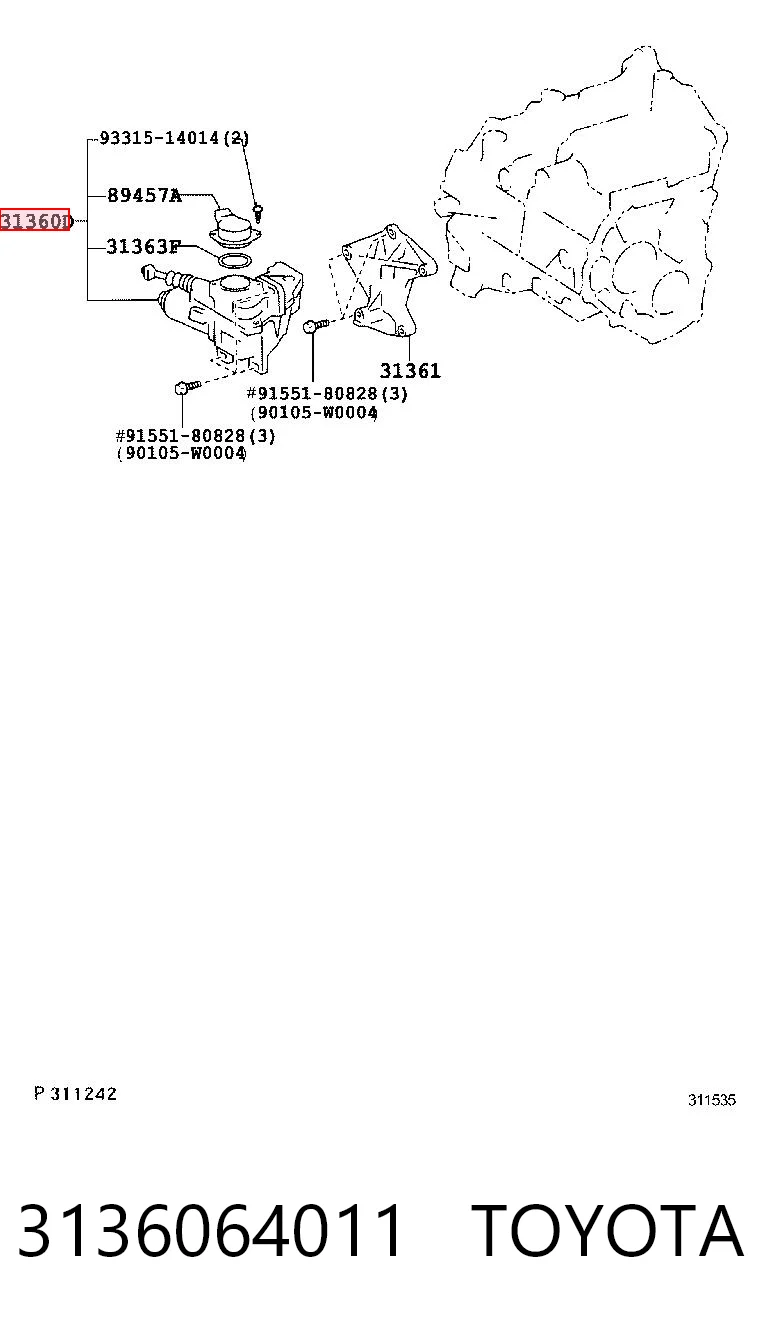 3136064011 Toyota Actuador de embrague
