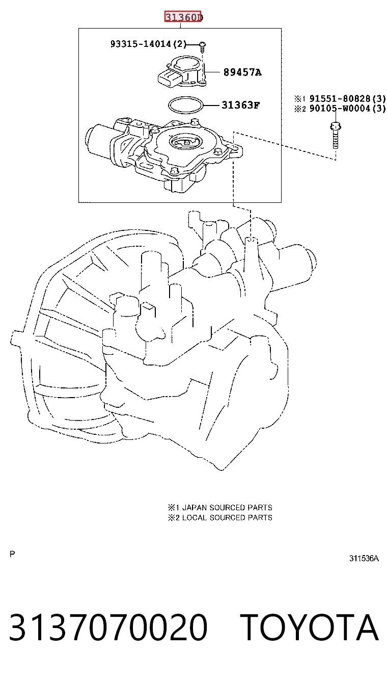 3137070020 Toyota Actuador de embrague