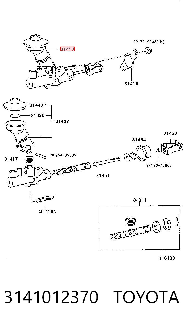  Cilindro maestro de embrague Toyota Corolla 